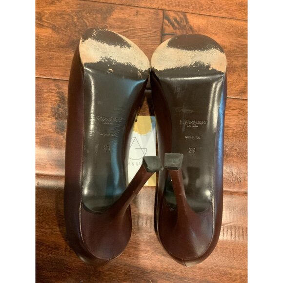 Saint Laurent Brown Leather Heels